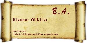 Blaser Attila névjegykártya